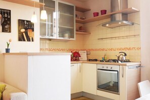Fridge, oven, stovetop, dishwasher