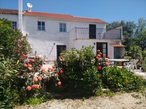 Exterior - 3 bedroom farmhouse with 3m splash pool, sleeps 6/8, pretty views, Arganil 2 km  (Arganil)