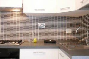 Fridge, electric kettle, toaster