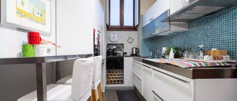 Microwave, dishwasher, coffee/tea maker, toaster