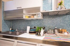 Microwave, dishwasher, coffee/tea maker, toaster