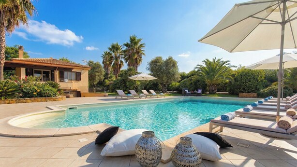 Outdoor pool - ClickSardegna Villa Paradiso with swimming pool and exclusive tennis court (Alghero)