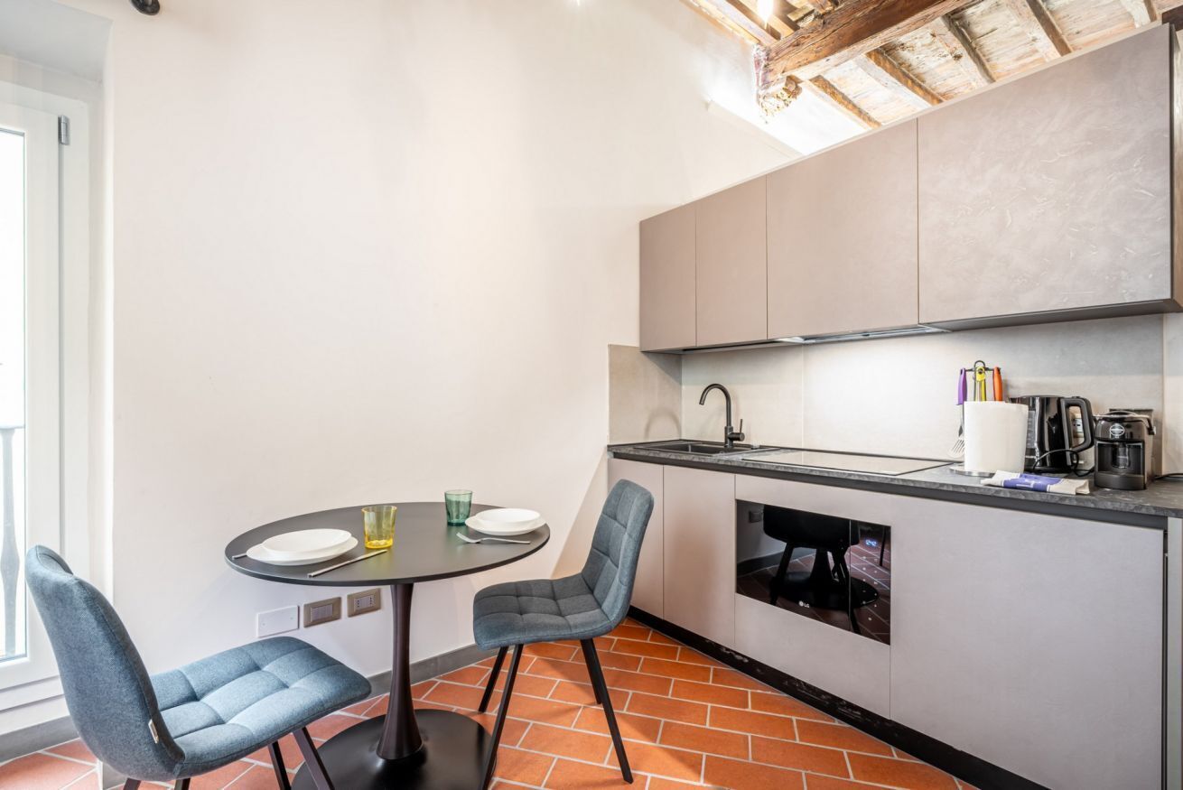 Kühlschrank, Mikrowelle, Herdplatte, Toaster