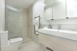 Penthouse | Phòng tắm | Buồng tắm vòi sen, máy sấy tóc