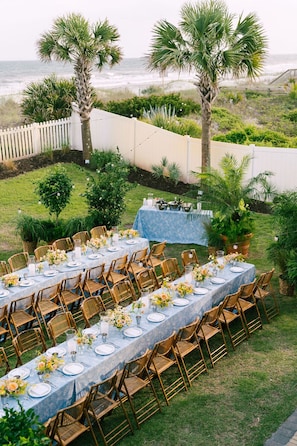 Outdoor banquet area