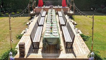 Outdoor banquet area