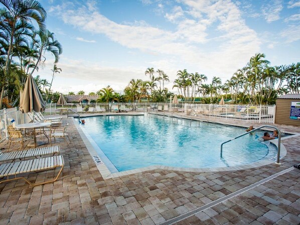 Outdoor pool, a heated pool