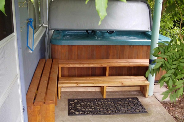 2-3 person private hot tub.