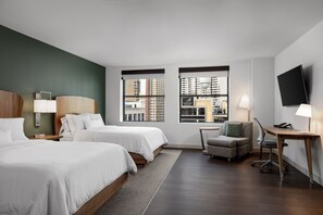 Habitación, 2 camas de matrimonio | Ropa de cama de alta calidad, caja fuerte, escritorio