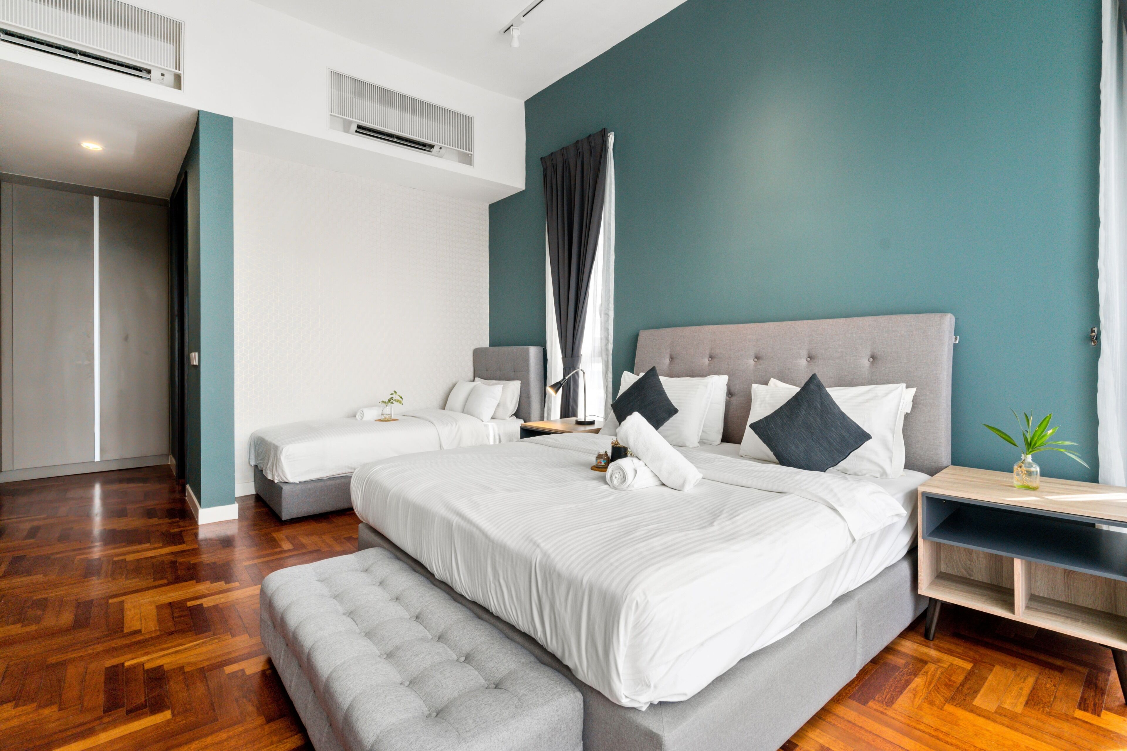 ดีลักซ์อพาร์ทเมนท์, 1 ห้องนอน, ระเบียง | เปล/เตียงเด็กอ่อน, เตียงเสริม/เปล, Wi-Fi ฟรี, ผ้าปูที่นอน