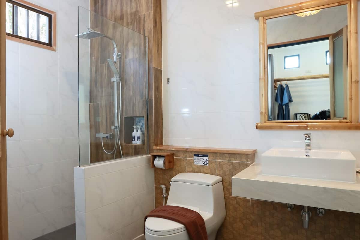 2-bedroom pool villa | bathroom | shower, rainfall showerhead, free toiletries, hair dryer