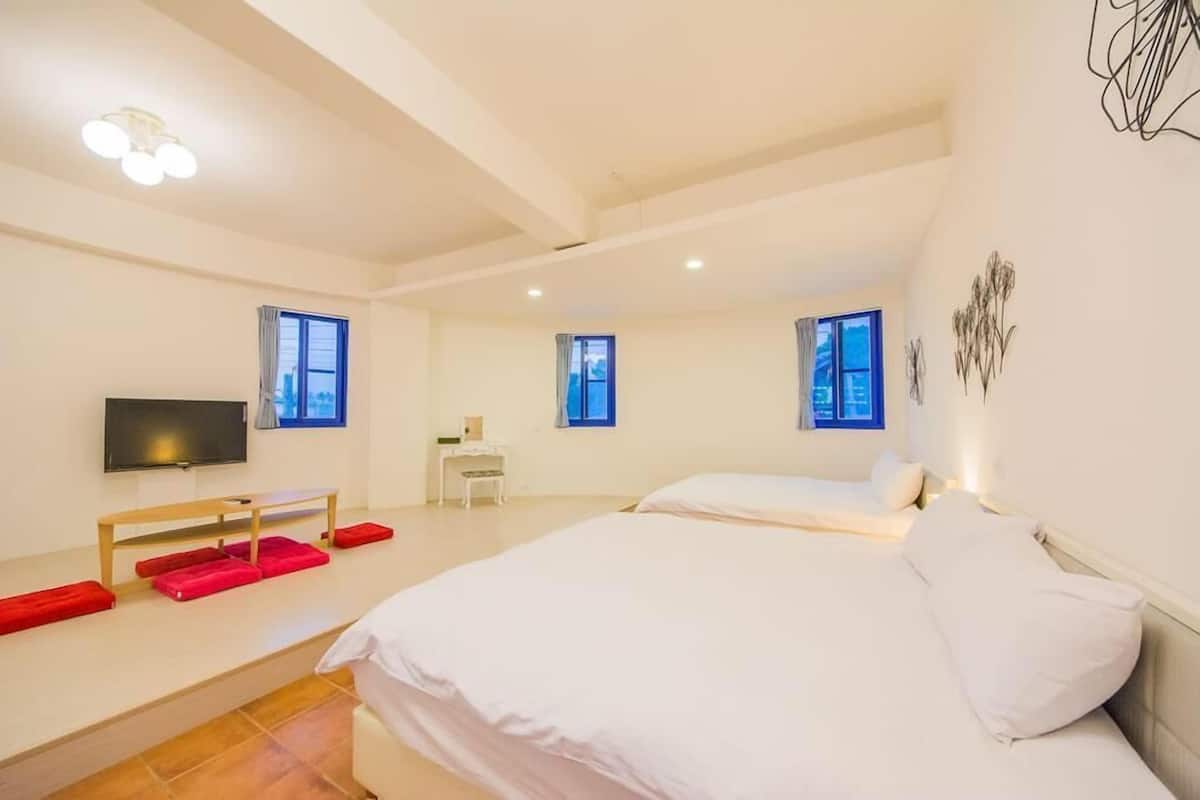 패밀리룸, 바다 전망 | 암막 커튼, 무료 WiFi