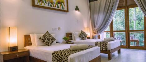 Een kluis op de kamer, geluiddichte muren, beddengoed