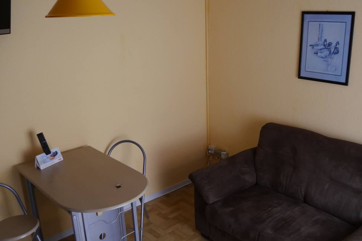 Basic-Studio, 1 Schlafzimmer, Terrasse | Essbereich im Zimmer