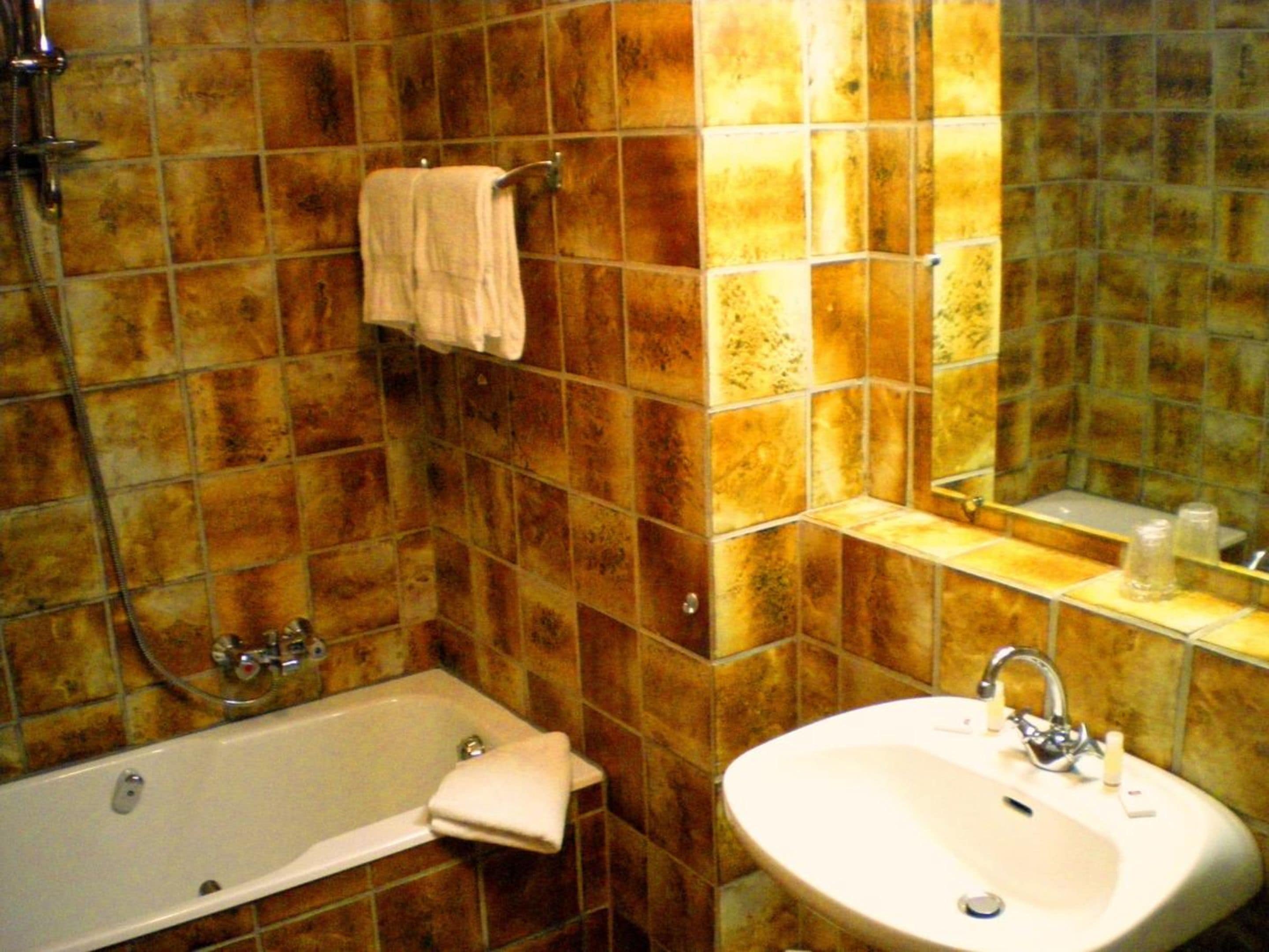 free toiletries, hair dryer, towels