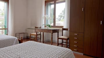 Desk, blackout curtains, free cots/infant beds, rollaway beds