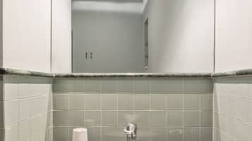 Douche, articles de toilette gratuits, sĂšche-cheveux, bidet