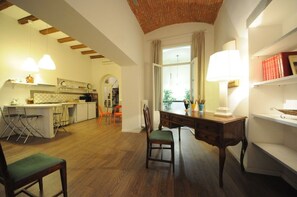 Apartment, 1 Bedroom | Living room | Flat-screen TV