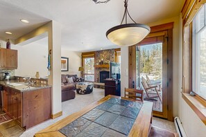 TV, fireplace, DVD player