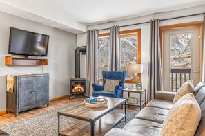 Téléviseur, foyer, livres