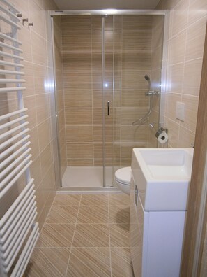 Classic Apartment | Bathroom | Shower, free toiletries, towels