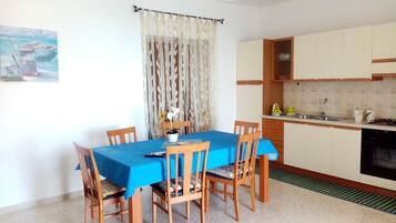 Fridge, oven, stovetop, cookware/dishes/utensils