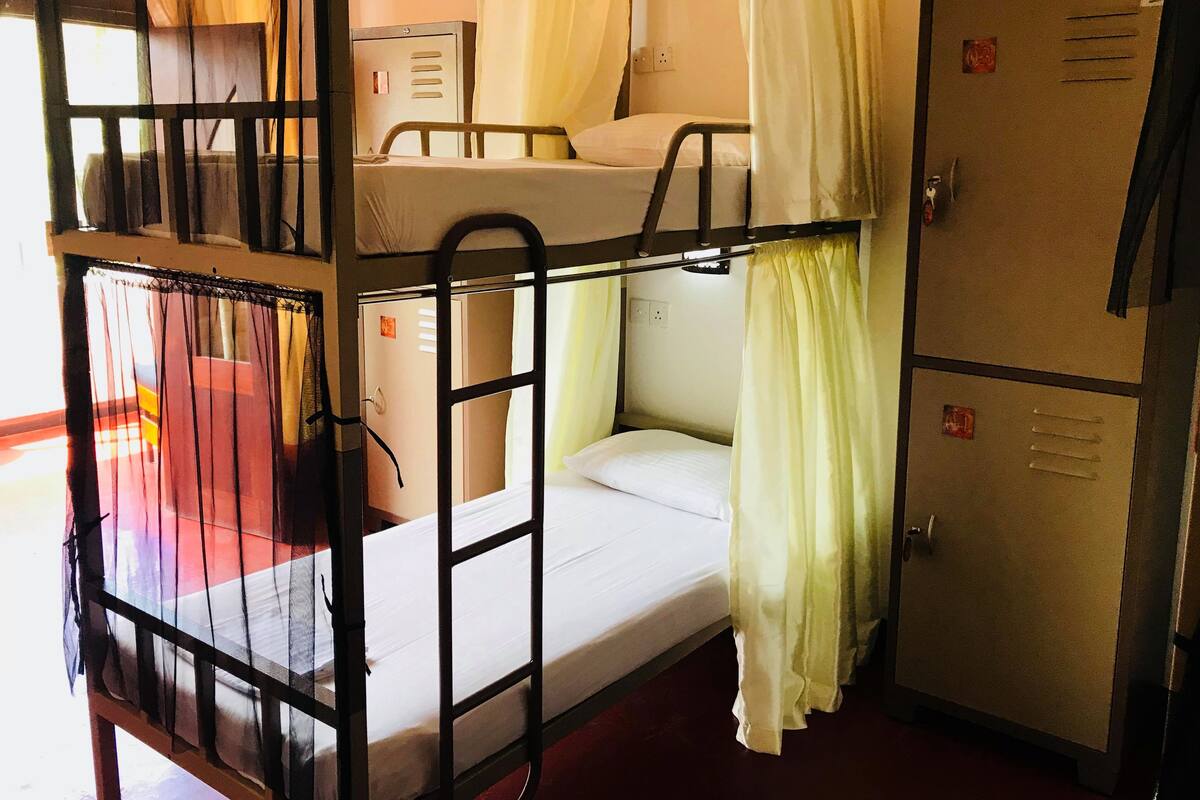 4-Bed Female Dormitory | Cortinas blackout, wifi gratis y ropa de cama