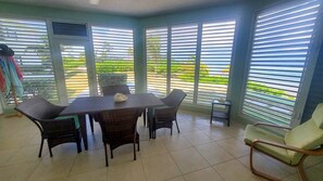 Dining - Steps to Sand & Sea - Oceanfront Condo with Pool in Quiet Cayman Kai/Rum Point (Cayman Kai, Rum Point)