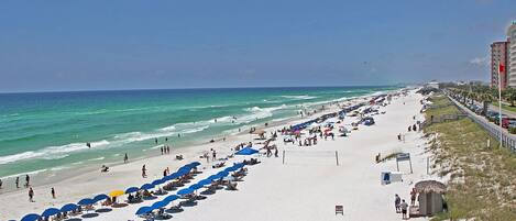 Beach nearby, sun-loungers