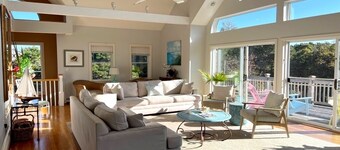 Katama Home W / Pool de agua salada, pozo de fuego, 4 BD, 4. 5 BA, a pie de playa