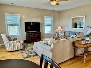 TV, DVD player, books