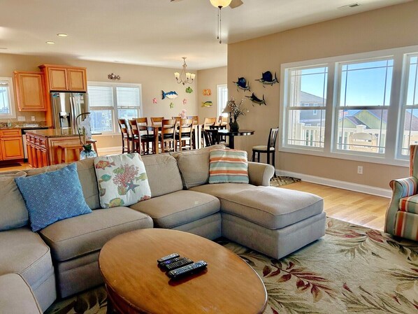 TV, DVD player, books