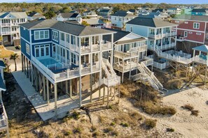 Exterior - Discover oceanfront bliss at 7th Heaven in Oak Island, NC—spacious 7BR, sleeps 24! (Oak Island)