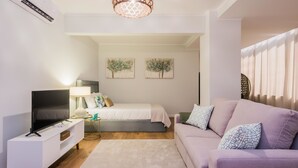 Studio Superior, 1 giường cỡ queen và sofa giường, không hút thuốc | Khu phòng khách