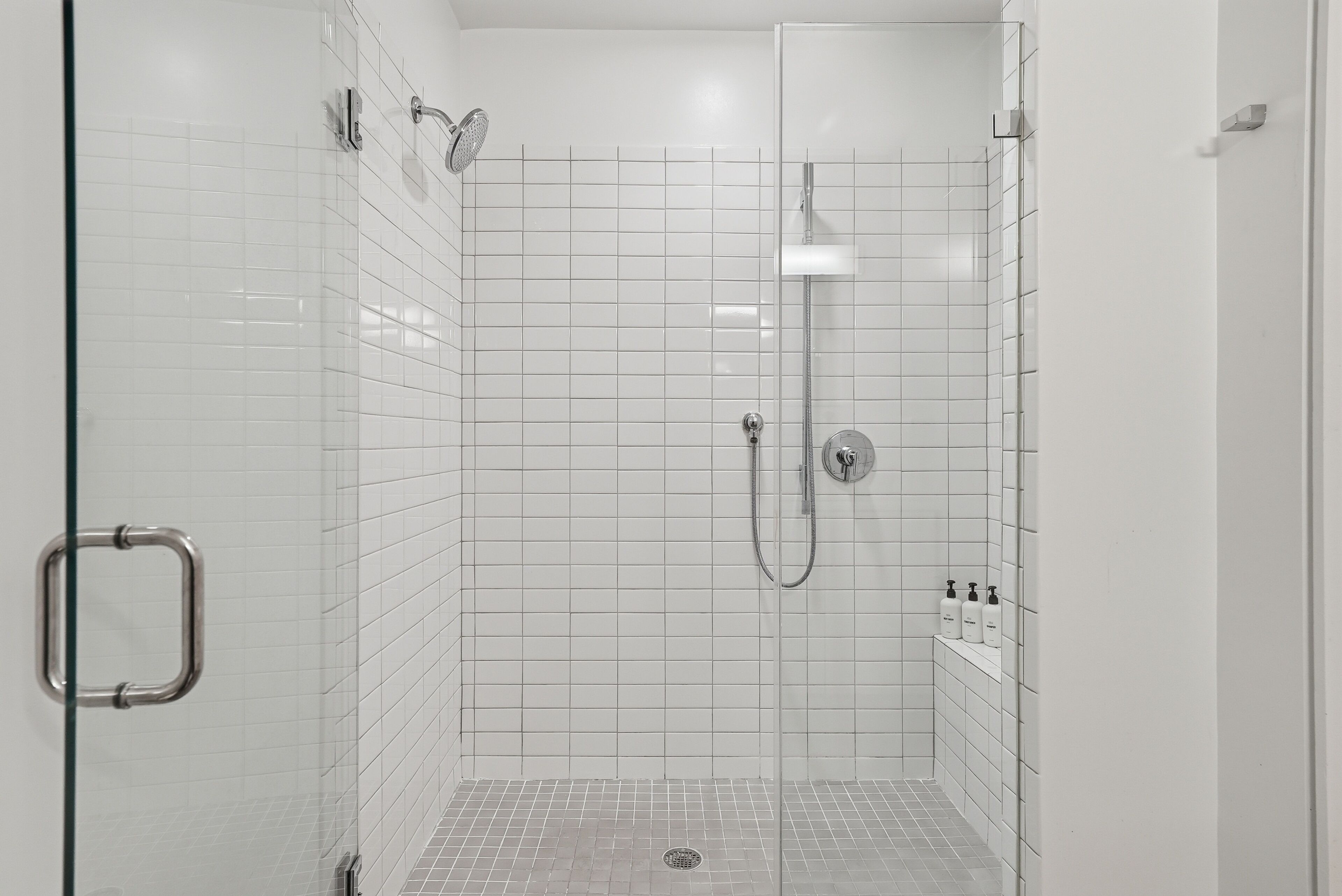 Premium Studio Mobility, Transfer Shower | Bathroom | Shower, rainfall showerhead, hair dryer, towels