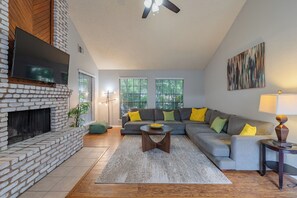 Smart TV, fireplace, video games, Netflix