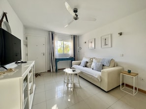 Smart TV, DVD player, books