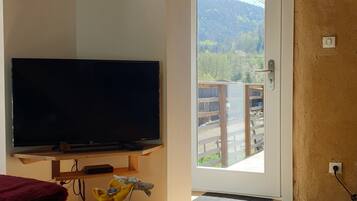 Télévision, cheminée, chaßne hi-fi