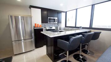Full size frig. Microwave coffee maker,Dishwasher ,Gas Range.