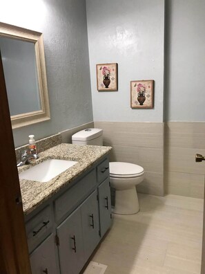 Combined shower/bathtub, hair dryer, towels, soap - CANTERBURY CABIN Cozy Cabin off the beaten path! (Hot Springs)