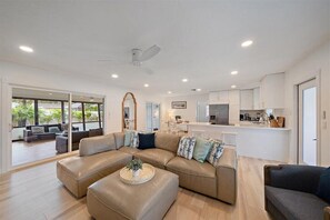 Smart TV, DVD player, books, music library