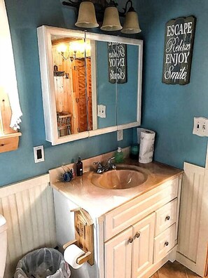 Douche, séchoir à cheveux, serviettes fournies