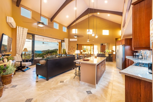 The great room - leads to outdoor living room; view from every spot.