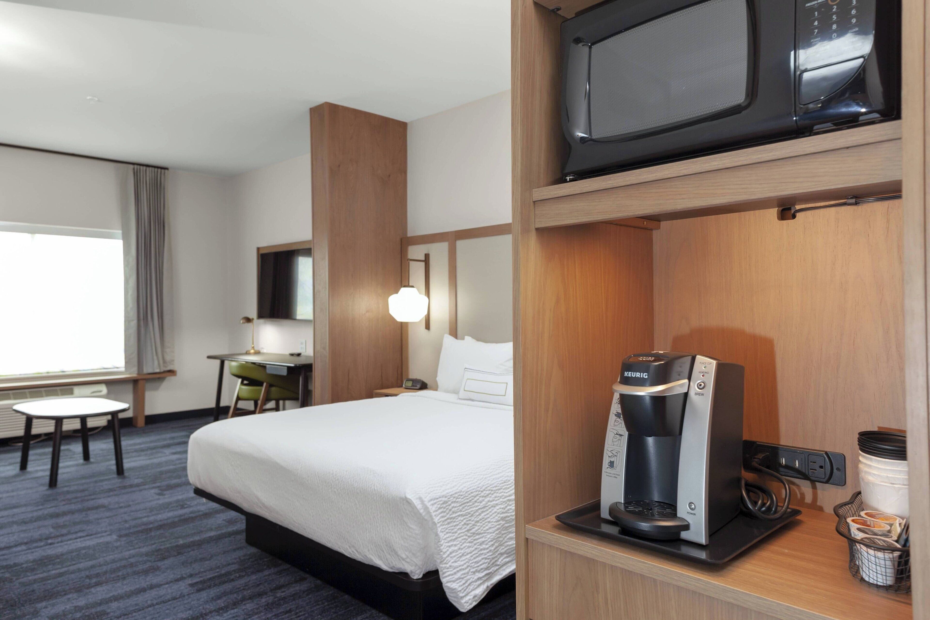 suite, 1 king bed with sofa bed, non smoking | hypo-allergenic bedding, desk, laptop workspace, blackout curtains