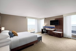 Hypo-allergenic bedding, desk, laptop workspace, iron/ironing board