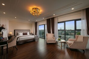 Executive Suite, 1 King Bed, Lake View | Living area | 42-inch flat-screen TV with cable channels, TV - Adonis Hotel (Hanoi)