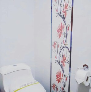 Buồng tắm vòi sen, máy sấy tóc, khăn tắm