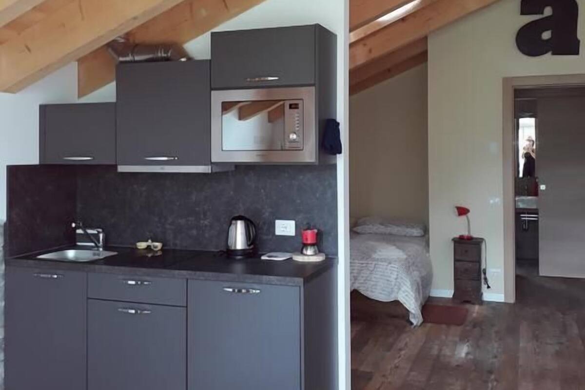 Apartamento panorámico, vistas a la montaña | Cocina privada | Hervidor eléctrico