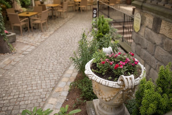 Outdoor banquet area