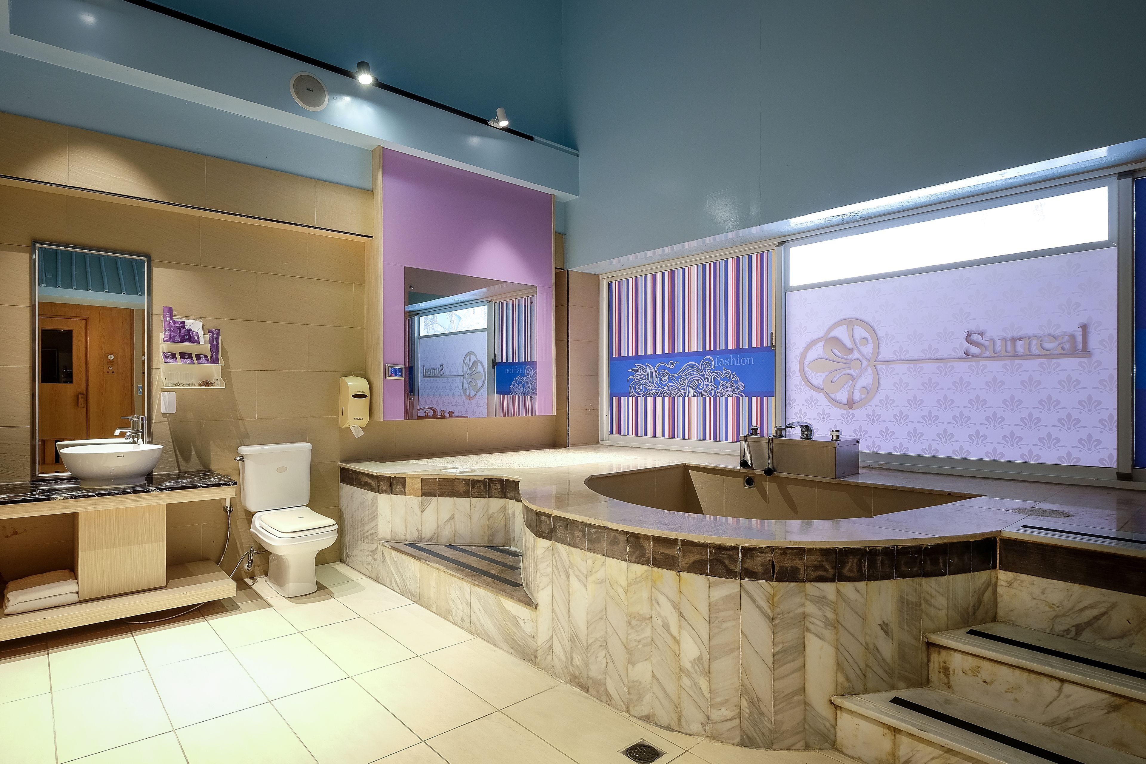 senior double room | bathroom | separate bathtub and shower, deep-soaking bathtub, rainfall showerhead